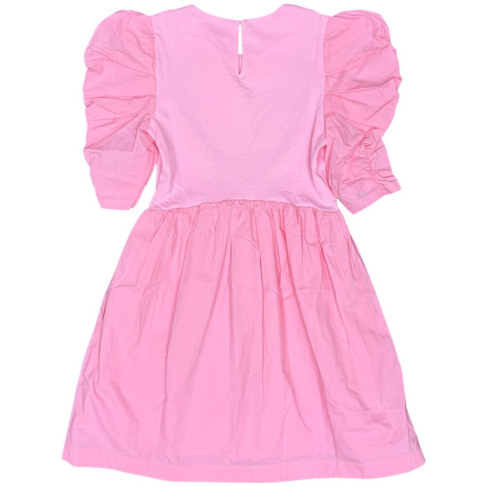 NWT Women's ENGLISH FACTORY Pleated Puff Sleeve‎ Mini Dress Pink | Size XS - Picture 4 of 13